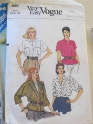 8584 SO EZ VOG DOLMAN PLEAT BLOUSE POCKET OR NOT PATTERN 6-10